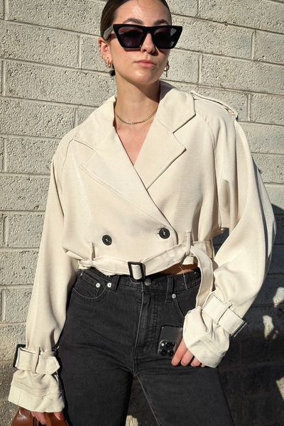 CROPPED TRENCH COAT - cedes