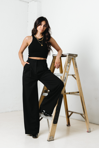 THE MODEL OFF DUTY BLACK TROUSER - cedes