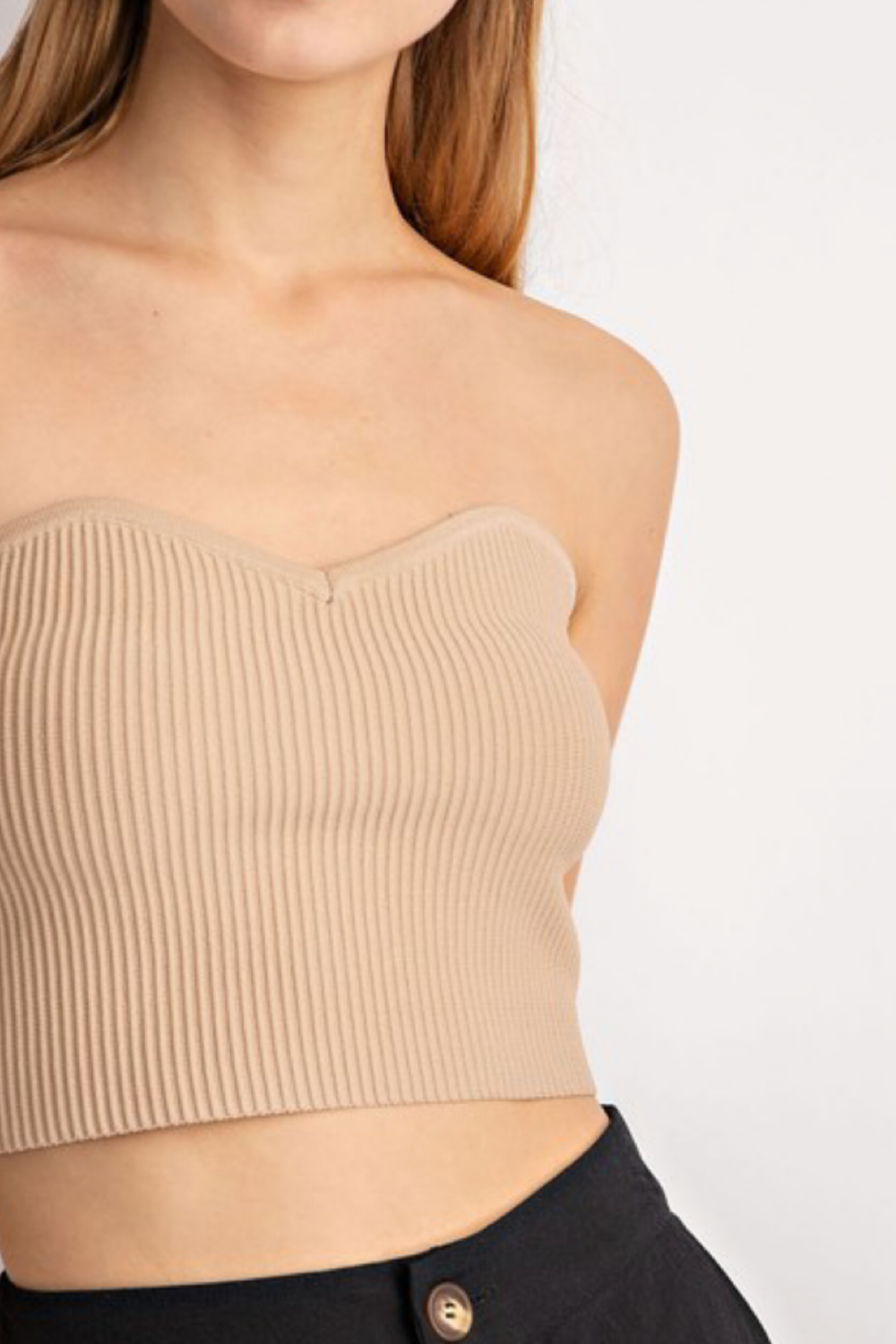 NUDE STRAPLESS TOP - cedes